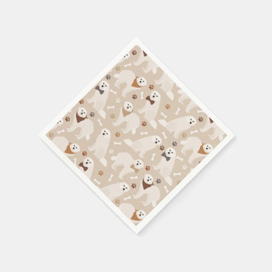 Grote Pyreneeën Paws en Botten Napkins Servet (Hoek)