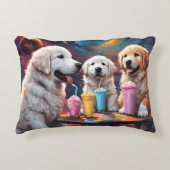 Grote Pyreneeën Puppies N Milkshakes Accent Kussen (Voorkant)