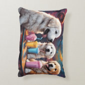 Grote Pyreneeën Puppies N Milkshakes Accent Kussen (Achterkant (Verticaal))