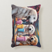 Grote Pyreneeën Puppies N Milkshakes Accent Kussen (Voorkant(Verticaal))