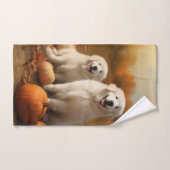 Grote Pyreneeën Puppy Herfst Delight Pompoen Bad Handdoek (Handdoek)