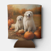 Grote Pyreneeën Puppy Herfst Delight Pompoen Blikjeskoeler (Achterkant)