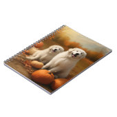 Grote Pyreneeën Puppy Herfst Delight Pompoen Notitieboek (Linkerzijde)