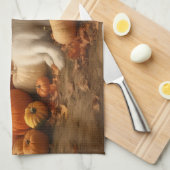 Grote Pyreneeën Puppy Herfst Delight Pompoen Theedoek (Quarter Fold)