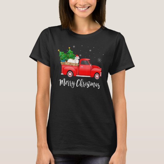 Grote Pyreneeën Rood Vrachtwagen Kerstmis Dmas Dog T-shirt