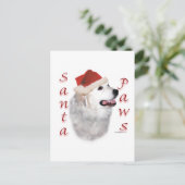 Grote Pyreneeën Santa Paws Feestdagenkaart (Staand voorkant)