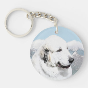 Grote Pyreneeën schilderen - Oorspronkelijke hond Sleutelhanger