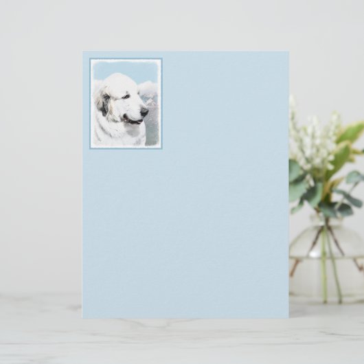 Grote Pyreneeën schilderen - Oorspronkelijke honde (Staand voorkant)