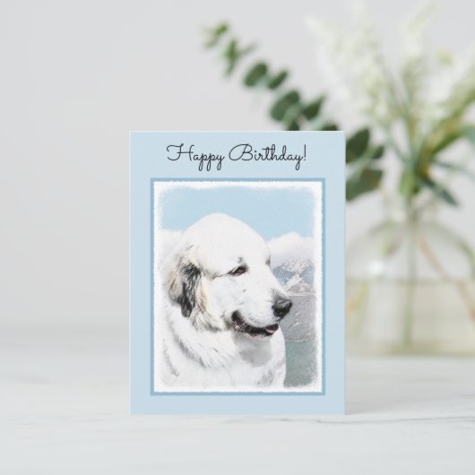 Grote Pyreneeën schilderen - Oorspronkelijke honde Briefkaart (Staand voorkant)