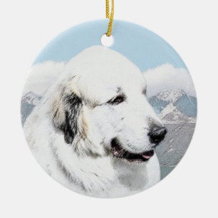 Grote Pyreneeën schilderen - Oorspronkelijke honde Keramisch Ornament