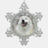 Grote Pyreneeën Snowflake Ornament - Winterontwerp (Voorkant)
