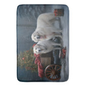 Grote Pyreneeën Snowy Sleigh Kerst Decor Badmat (Voorkant Verticaal)