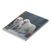 Grote Pyreneeën Snowy Sleigh Kerst Decor Notitieblok (Gedraaid)