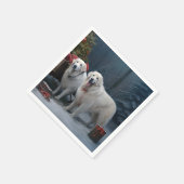 Grote Pyreneeën Snowy Sleigh Kerst Decor Servet (Hoek)