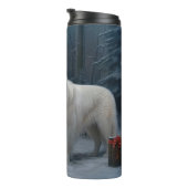 Grote Pyreneeën Snowy Sleigh Kerst Decor Thermosbeker (Geroteerd rechts)