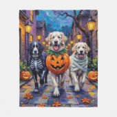 Grote Pyreneeën Trick-or-Treating Halloween Kostuu Fleece Deken (Voorkant)