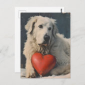 Grote Pyreneeën Valentijnsdag Briefkaart (Voorkant / Achterkant)