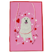 Grote Pyreneeën-Valentijnsdag Medium Cadeauzakje (Voorkant)