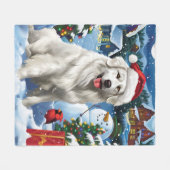 Grote Pyreneeën Winter Wonderland Kerstvreugde Fleece Deken (Voorkant (Horizontaal))