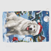 Grote Pyreneeën Winter Wonderland Kerstvreugde Golfhanddoek (Horizontaal)