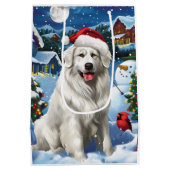 Grote Pyreneeën Winter Wonderland Kerstvreugde Medium Cadeauzakje (Achterkant)