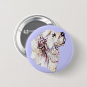 Grote Pyreneeënpasta Ronde Button 5,7 Cm (Voorkant /achterkant)