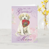Grote Pyrenees Heart Mam Kaart (Gele Bloem)