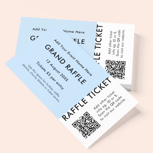 Grote Raffle-prijs Ticket QR Code Blue Event