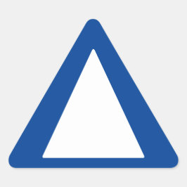 Grote randen - blauw alarm driehoek sticker