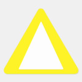 Grote randen - geel alarm driehoek sticker
