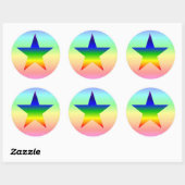 Grote regenboog ster stickers blad (Vel)