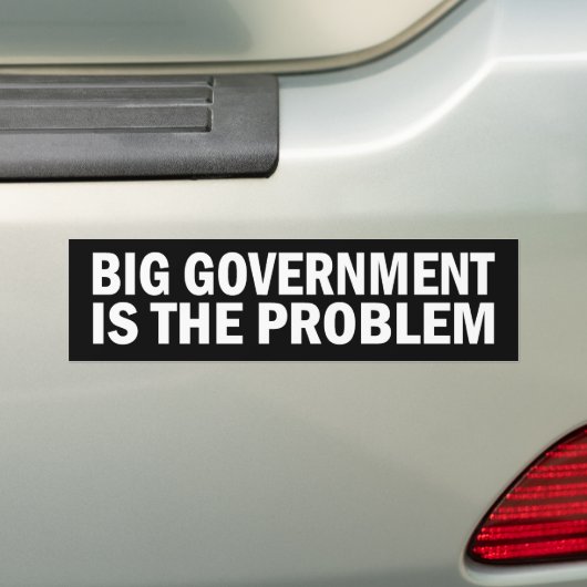 Grote regering is het probleem van de motto's bumpersticker (Op auto)