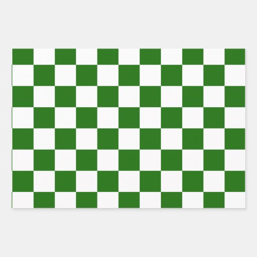 Grote Retro Checkerboard - Rood en Groene Kerstmis Inpakpapier Vel (Voorkant 2)