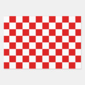 Grote Retro Checkerboard - Rood en Groene Kerstmis Inpakpapier Vel (Voorkant)