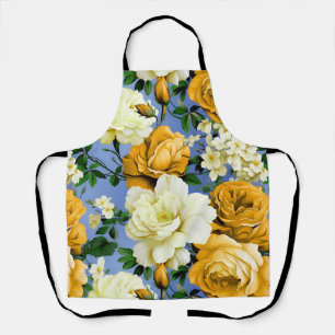 Grote Retro Gele Rose Bloem Schort