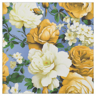 Grote Retro Gele Rose Bloem Textiel Stof