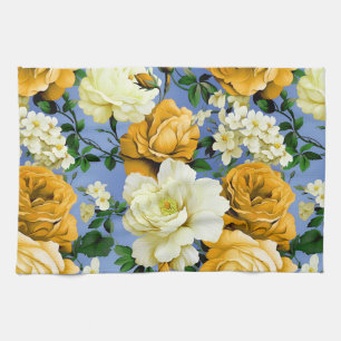 Grote Retro Gele Rose Bloem Theedoek