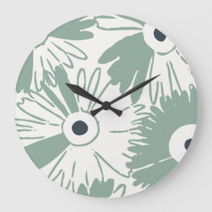 Grote Retro Madeliefjes Flower Power Gedempte Sali Klok
