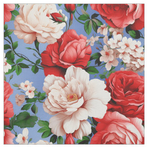 Grote Retro Rode Rose Bloem Stof
