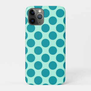 Grote retro-stippen - aqua en turquoise iPhone 11 pro hoesje