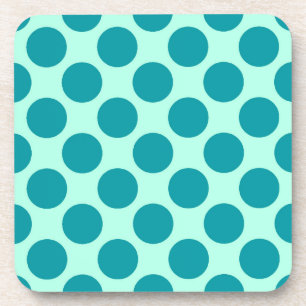 Grote retro-stippen - aqua en turquoise drankjes onderzetter