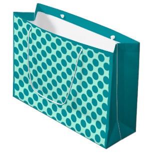 Grote retro-stippen - aqua en turquoise large cadeautasje