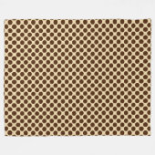 Grote retro-stippen - chocoladebruin en geelbruin fleece deken (Voorkant (Horizontaal))
