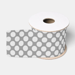 Grote retro-stippen - grijstinten grosgrain lint