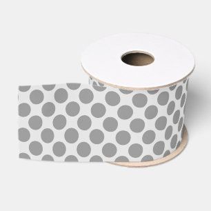 Grote retro-stippen - grijstinten grosgrain lint