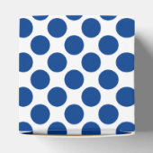 Grote retro-stippen - kobalt blauw en wit bedankdoosjes (Bovenkant)