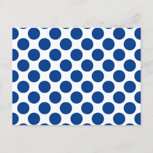 Grote retro stippen - kobaltblauw en wit briefkaart