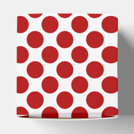 Grote retro stippen - rood en wit bedankdoosjes (Bovenkant)