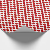 Grote retro stippen - rood en wit cadeaupapier (Hoek)