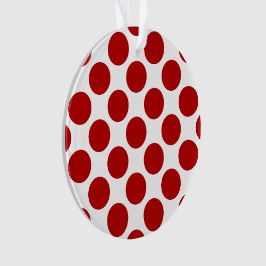 Grote retro stippen - rood en wit ornament (voorkant)